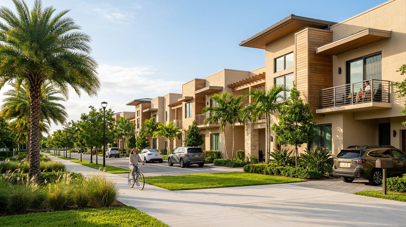 Comunidades planificadas y townhomes modernos en Doral, Miami